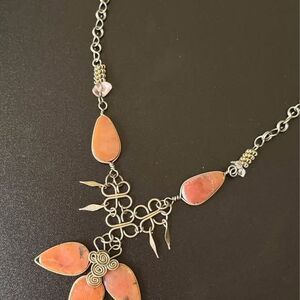 Handmade Peruvian Bohemian Necklace with Semi-Precious Stones Artisan Piece